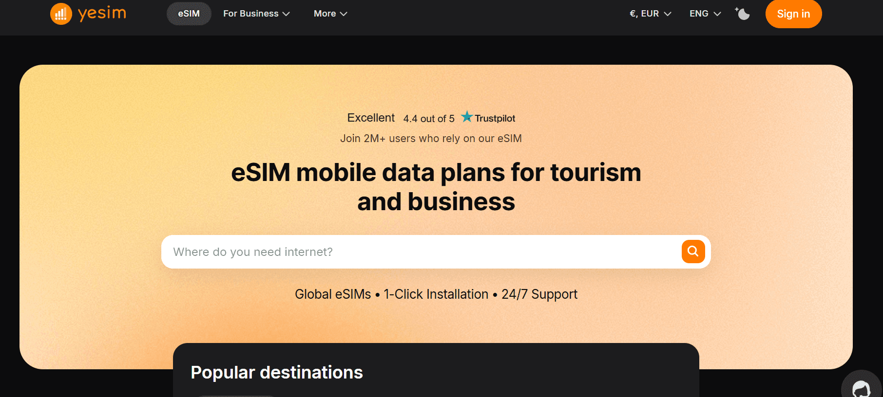 Yesim eSIM – Instant Data for Travelers