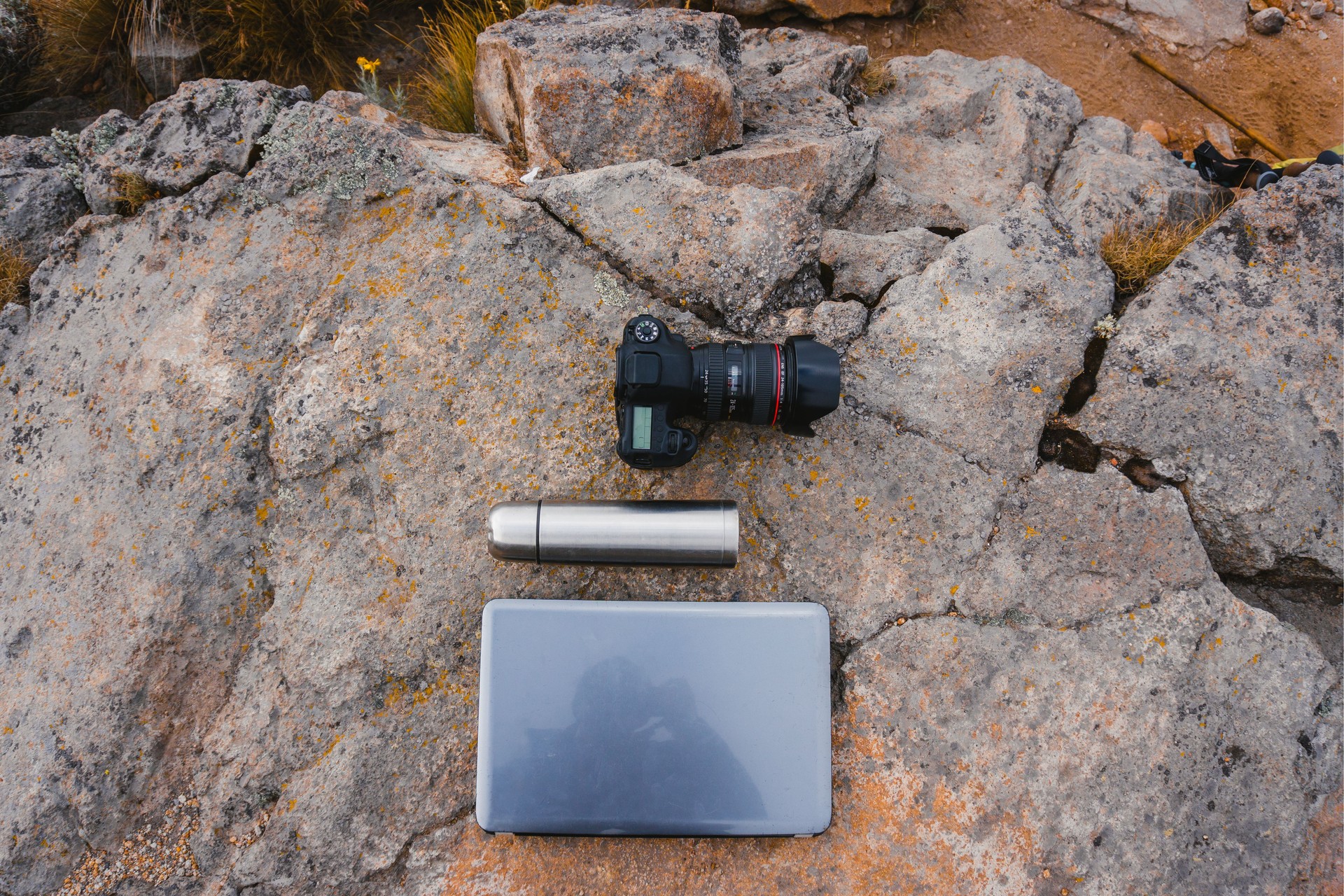 Digital nomad working remotely on iztaccihuatl volcano in mexico